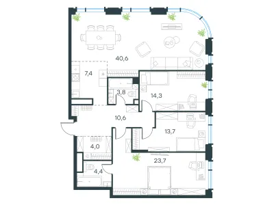 122,5 м² — планировка