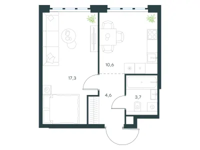 36,2 м² — планировка