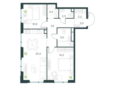71,5 м² — планировка