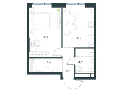 41,2 м² — планировка