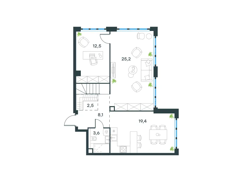 4-комн. 123.3 м²