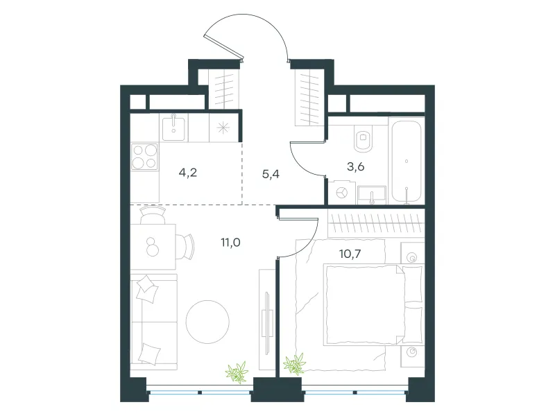 2-комн. 34.9 м²