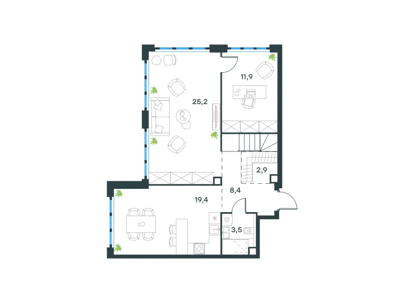 4-комн. 117.4 м²