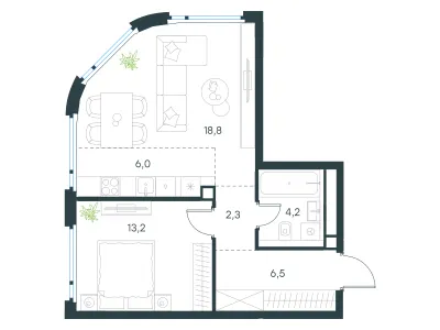 51 м² — планировка