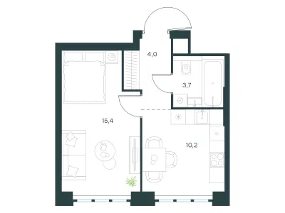 33,3 м² — планировка