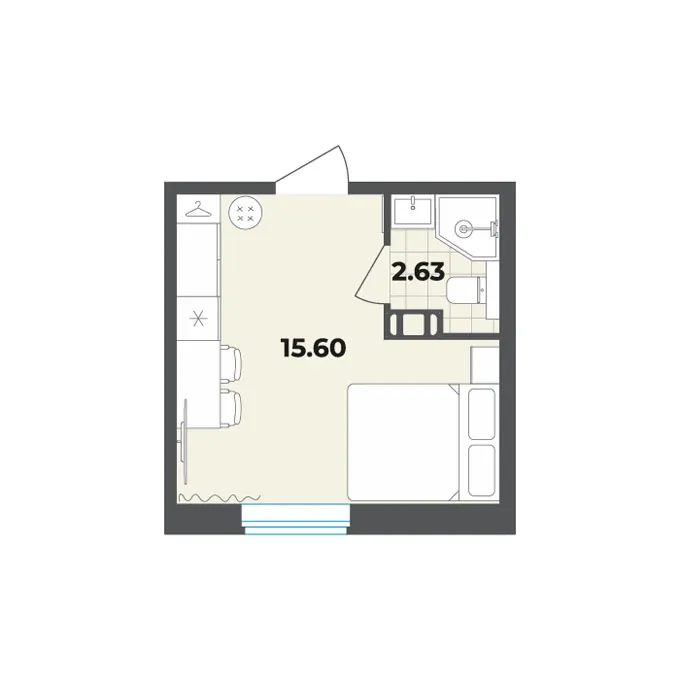 Студия 18.2 м²