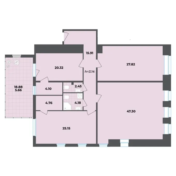 4-комн. 157.7 м²