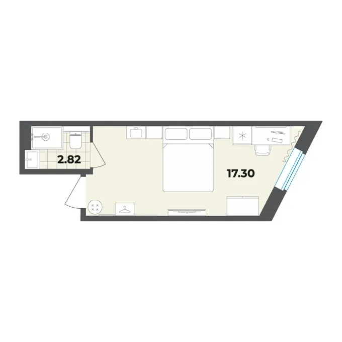Студия 20.1 м²