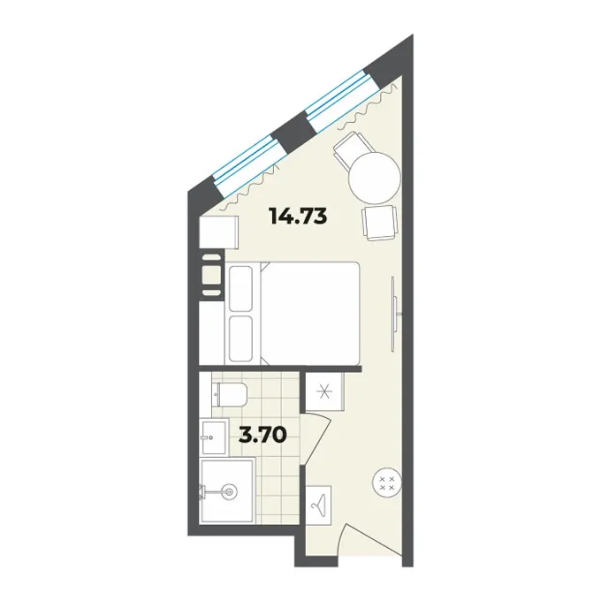 Студия 18.4 м²
