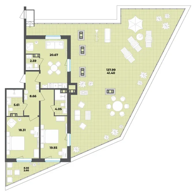 3-комн. 123.8 м²