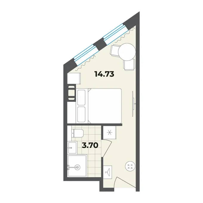 Студия 18.4 м²