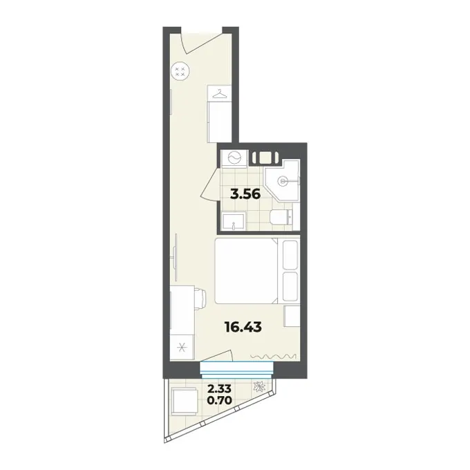 Студия 20.7 м²