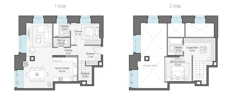2-комн. 115.1 м²