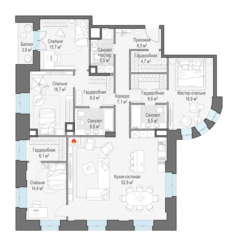 4-комн. 177.6 м²