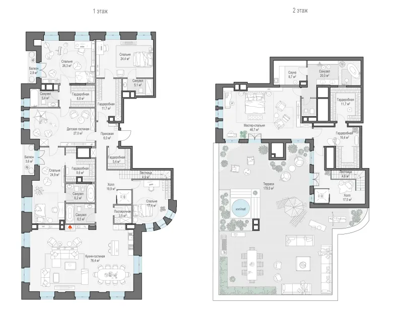 5-комн. 394 м²
