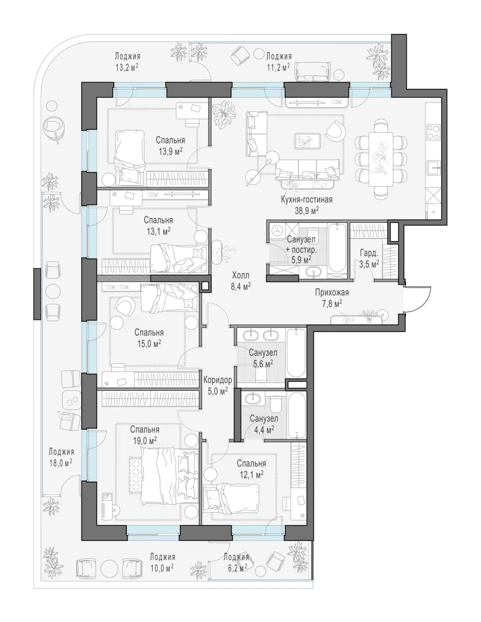 5-комн. 183,8 м²
