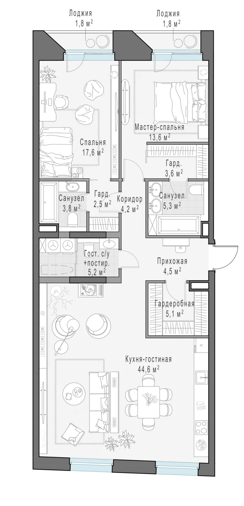 2-комн. 110.2 м²