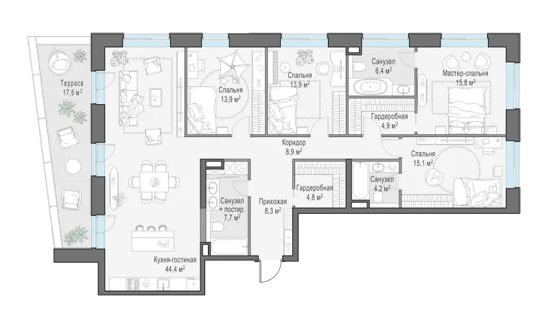 5-комн. 154.9 м²