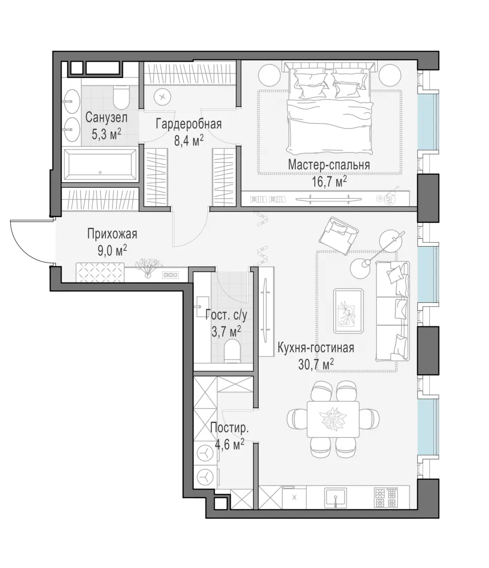 1-комн. 78,7 м²