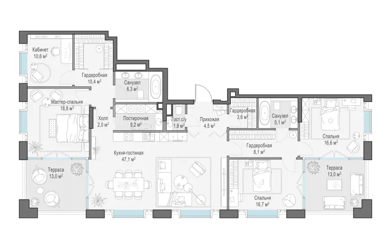 3-комн. 170.3 м²