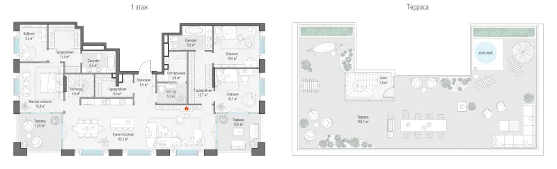 3-комн. 202 м²