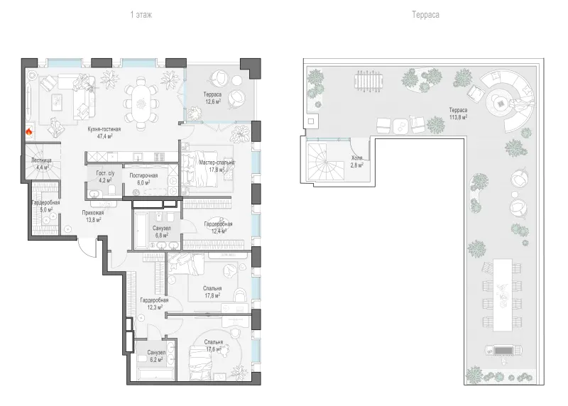 3-комн. 182.1 м²