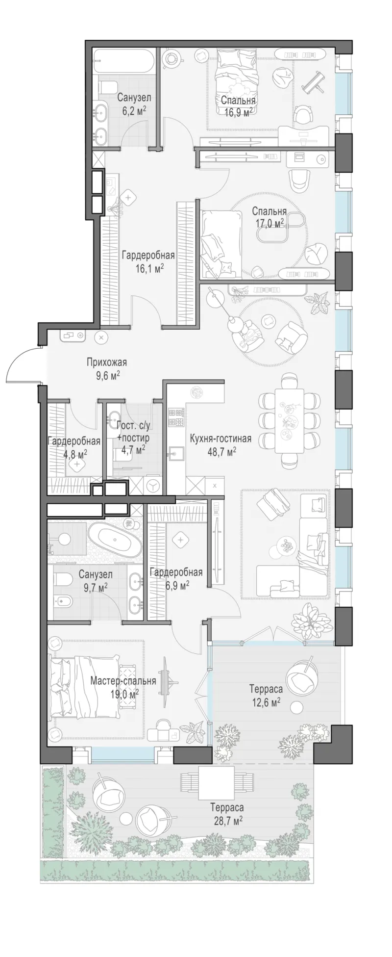 3-комн. 169.8 м²