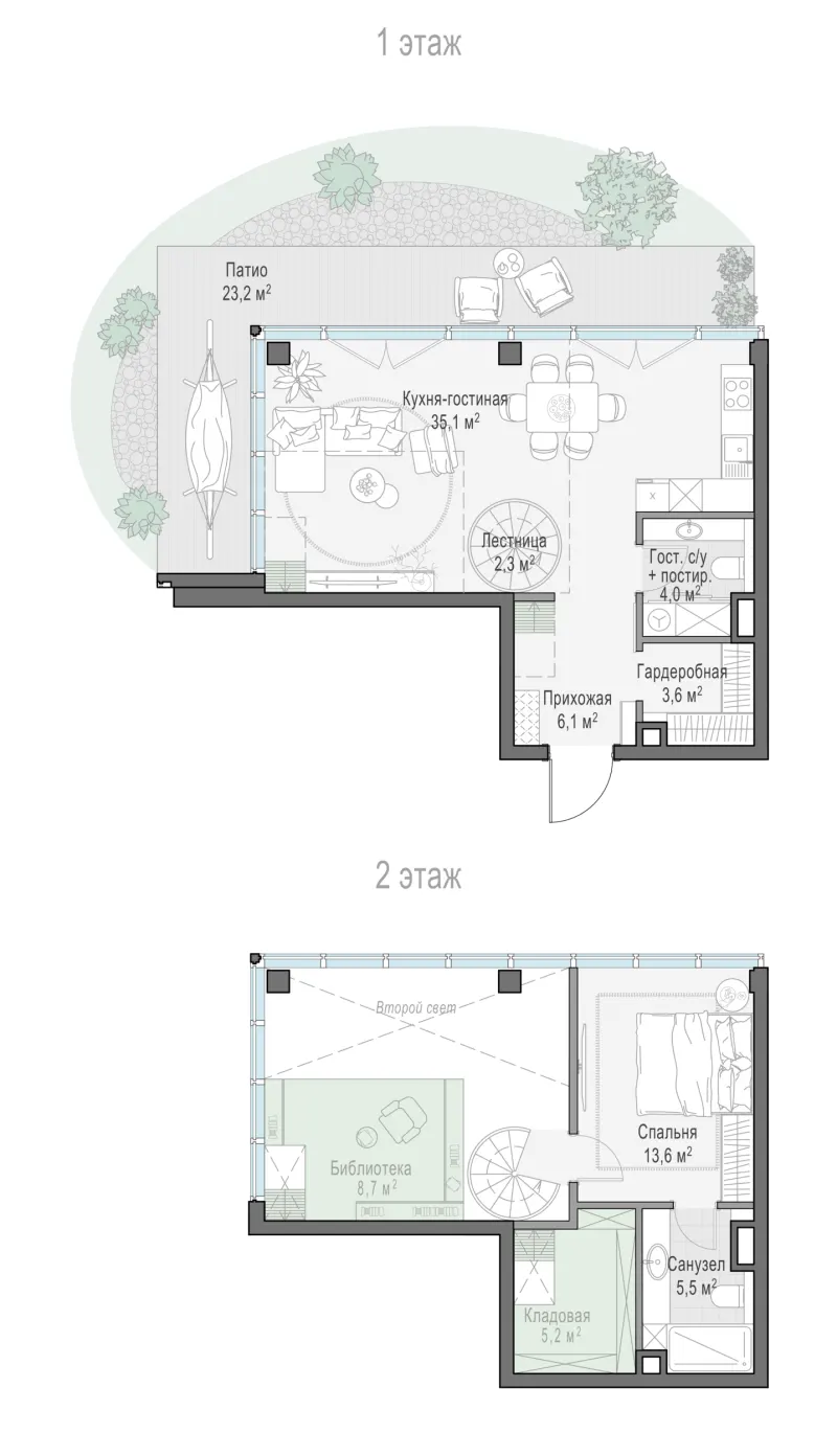 1-комн. 71.7 м²