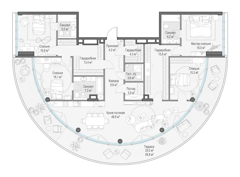 4-комн. 193.9 м²