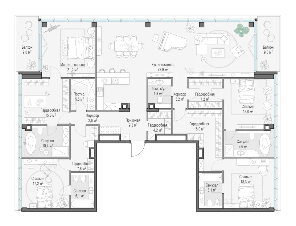 4-комн. 261,3 м²