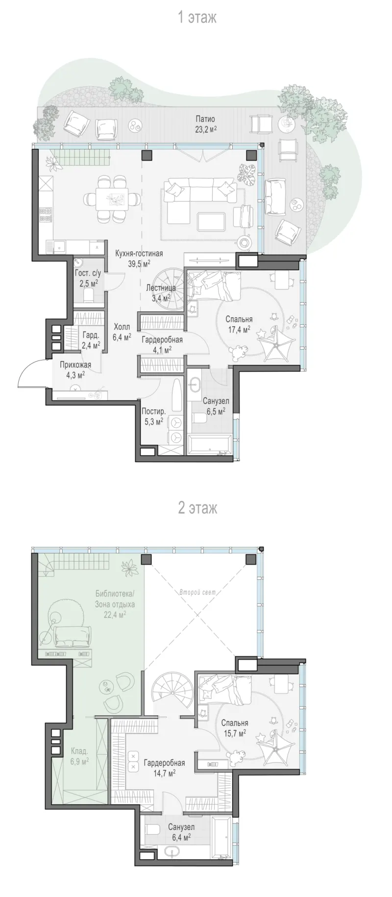 2-комн. 128.8 м²
