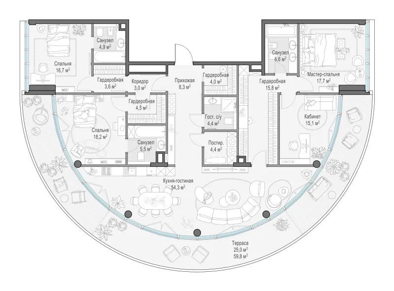 3-комн. 194.4 м²