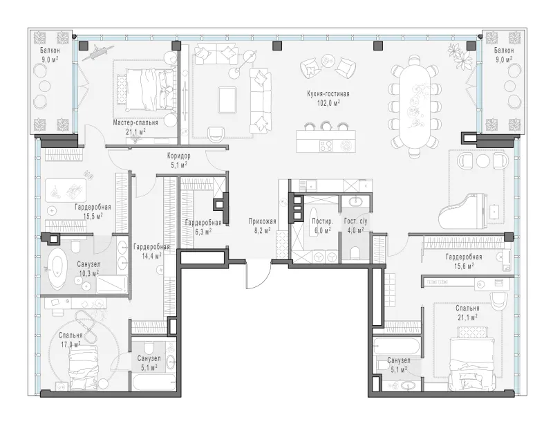 4-комн. 259.8 м²