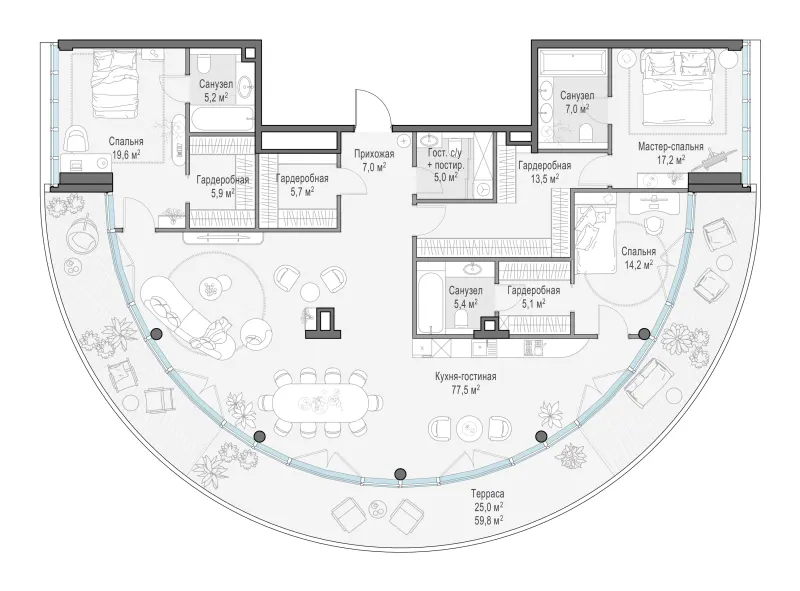 3-комн. 194.5 м²
