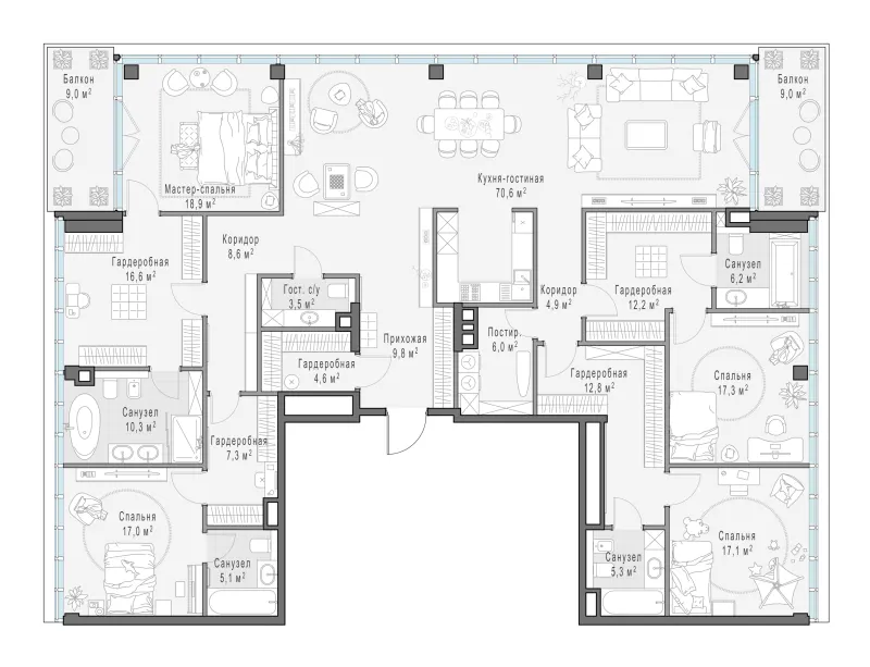 4-комн. 259.7 м²