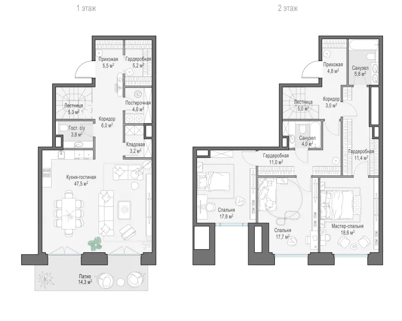 2-комн. 176.9 м²