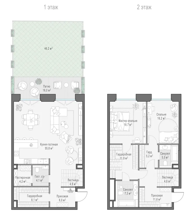 2-комн. 161.4 м²