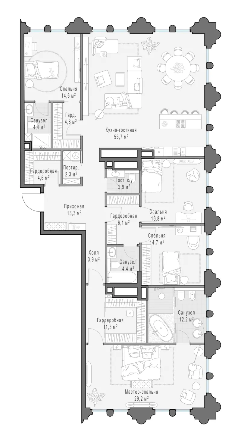 4-комн. 199.4 м²