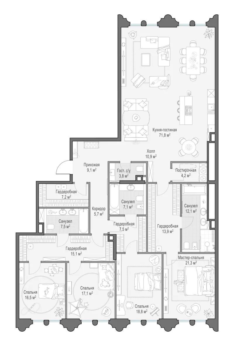4-комн. 249.7 м²