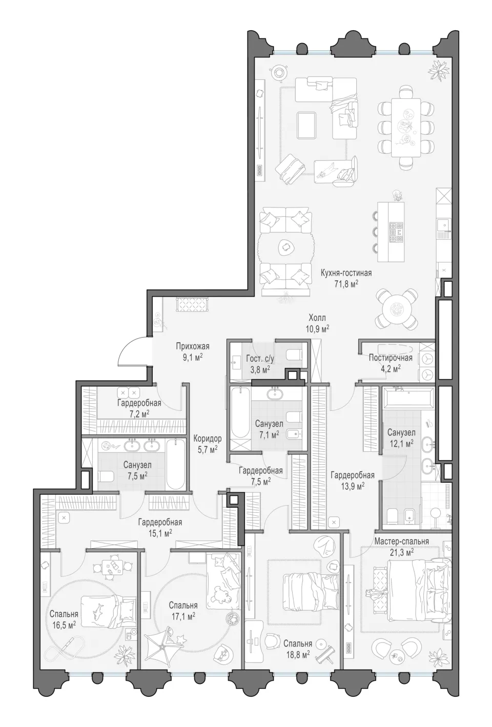 4-комн. 249,7 м²