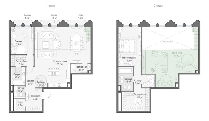 3-комн. 147.1 м²
