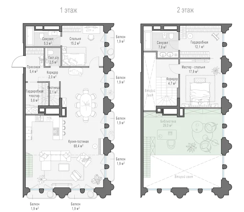 3-комн. 152.4 м²