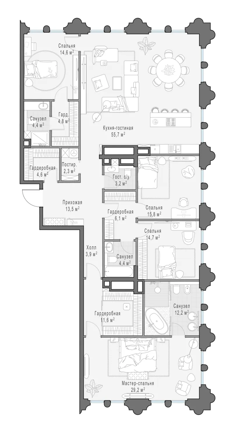 4-комн. 200.2 м²