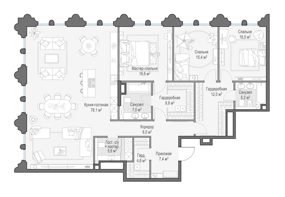 4-комн. 186,9 м²