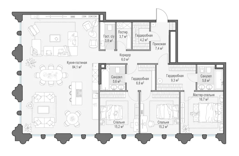 4-комн. 181.9 м²