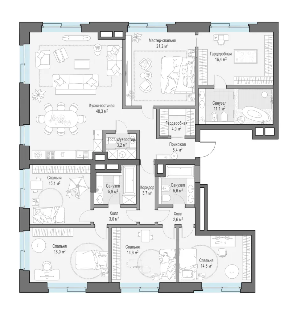5-комн. 200,7 м²
