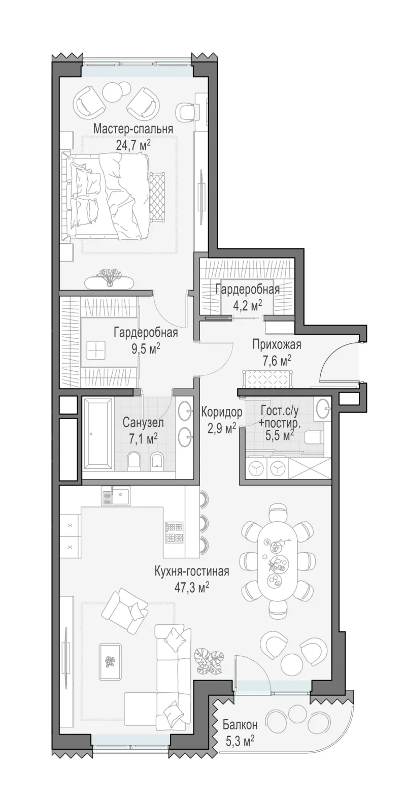 2-комн. 108.7 м²