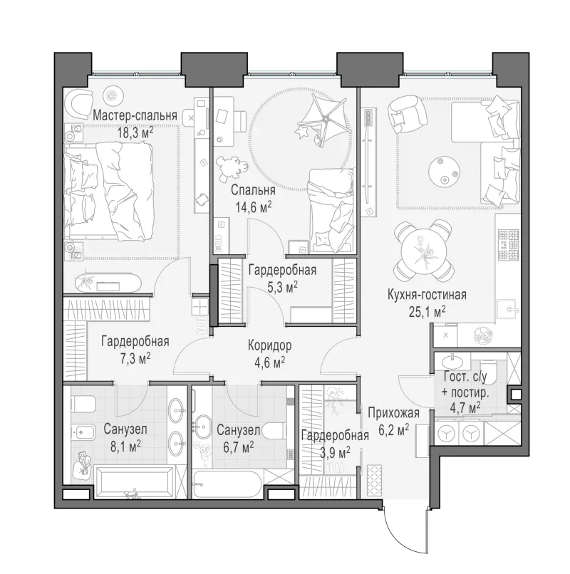 2-комн. 105.2 м²