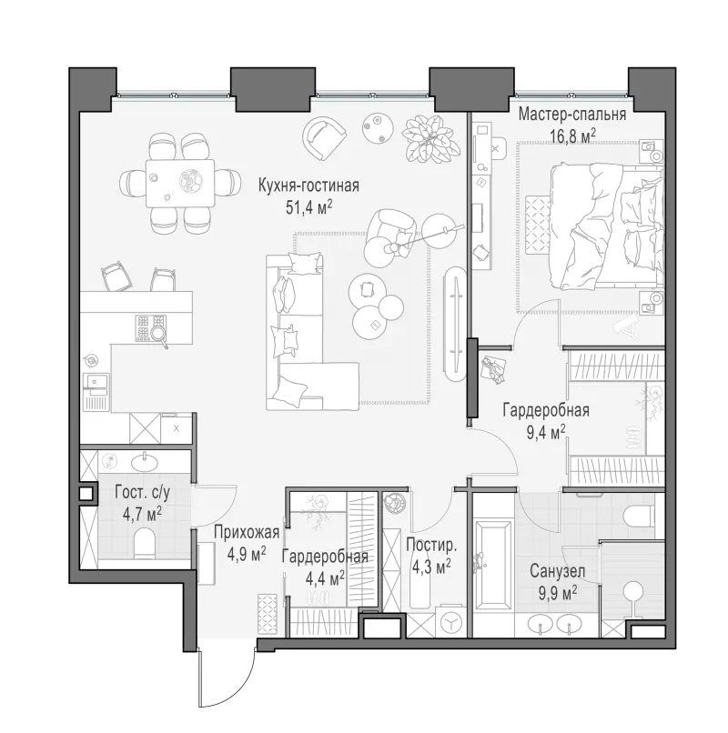 2-комн. 105.3 м²