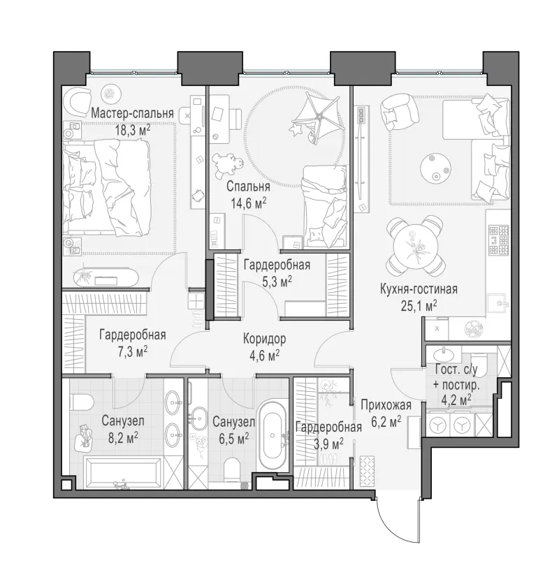 2-комн. 104.8 м²